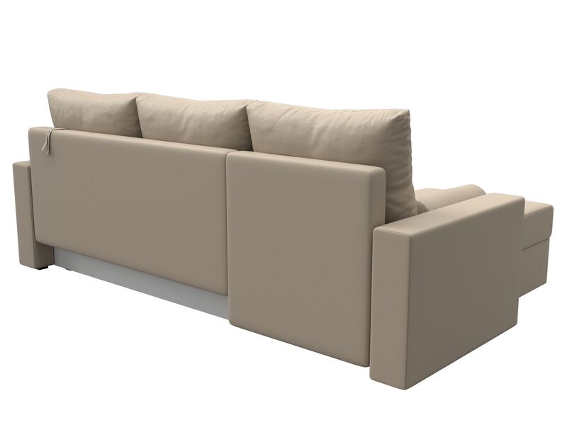 Диван угловой Верона Лайт левый угол, Экокожа, Бежевый