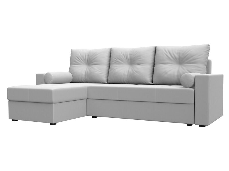 Диван угловой Верона Лайт левый угол, Экокожа, Белый