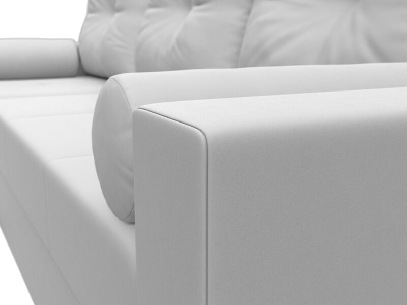 Диван угловой Верона Лайт левый угол, Экокожа, Белый