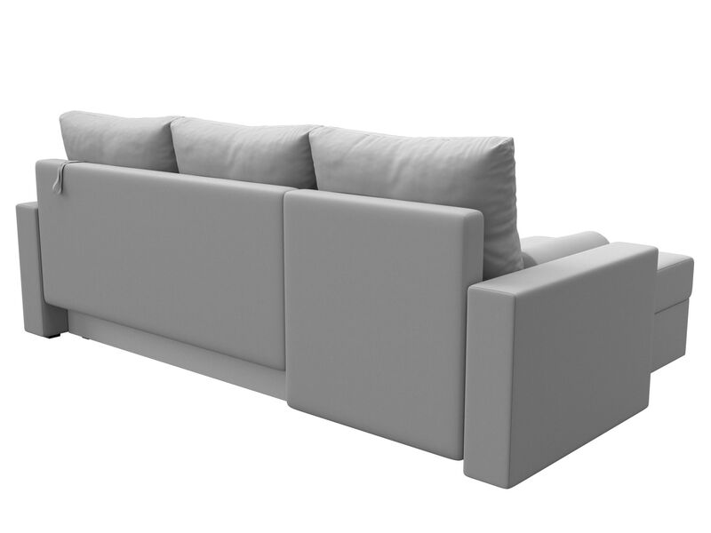 Диван угловой Верона Лайт левый угол, Экокожа, Белый