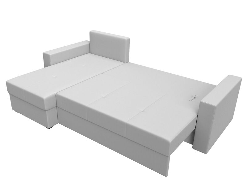 Диван угловой Верона Лайт левый угол, Экокожа, Белый