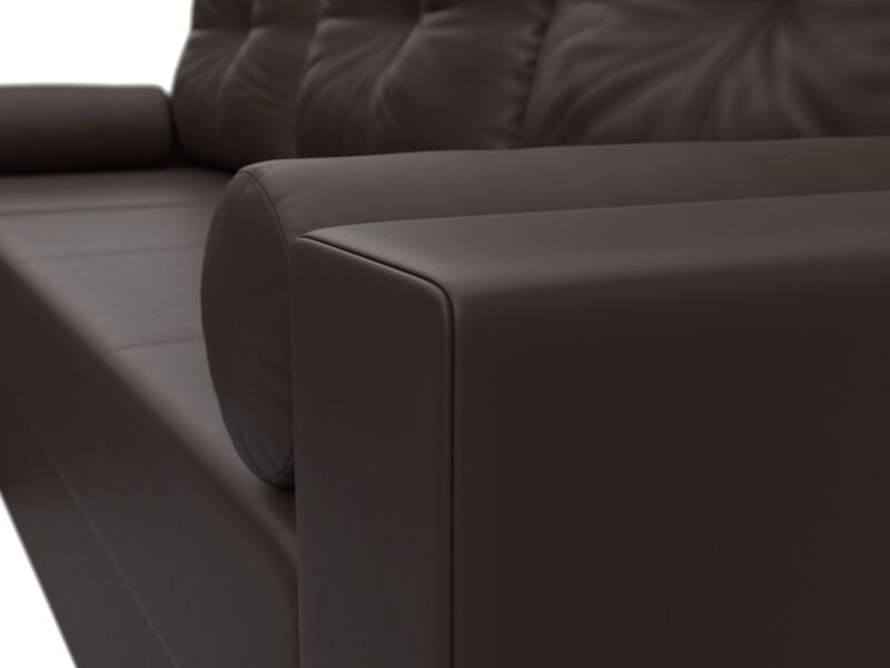 Диван угловой Верона Лайт левый угол, Экокожа, Коричневый