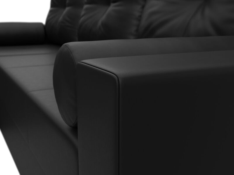Диван угловой Верона Лайт левый угол, Экокожа, Черный