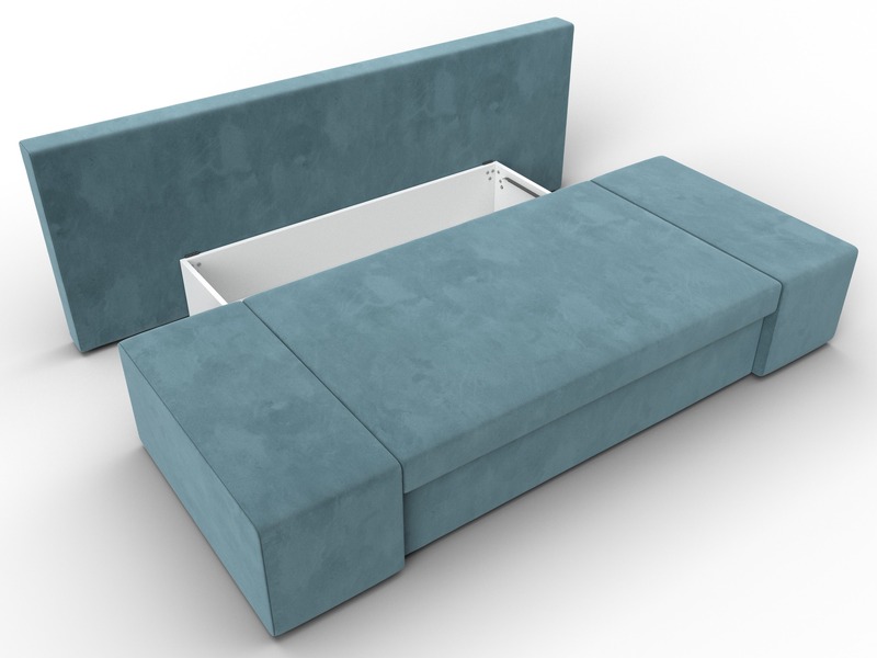 Диван прямой Сан Марко, Велюр, SEVEN 113 бирюзовый