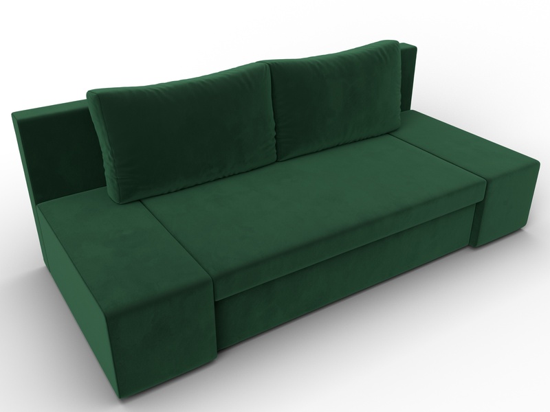 Диван прямой Сан Марко, Велюр, SEVEN 626 зеленый