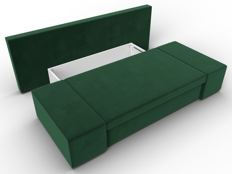 Диван прямой Сан Марко, Велюр, SEVEN 626 зеленый