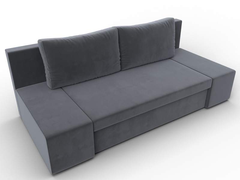 Диван прямой Сан Марко, Велюр, SEVEN 17 серый