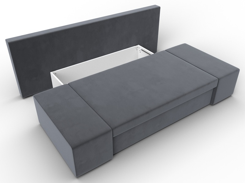 Диван прямой Сан Марко, Велюр, SEVEN 17 серый