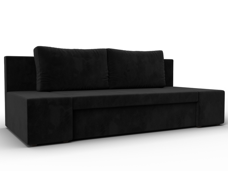 Диван прямой Сан Марко, Велюр, SEVEN 35 черный