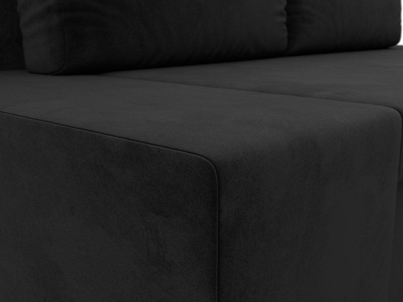 Диван прямой Сан Марко, Велюр, SEVEN 35 черный