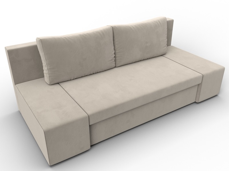 Диван прямой Сан Марко, Микровельвет, Бежевый