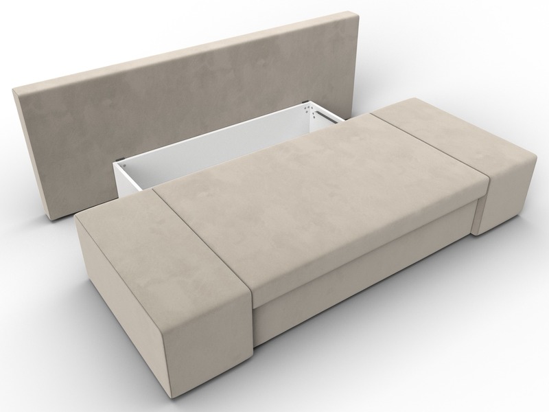 Диван прямой Сан Марко, Микровельвет, Бежевый