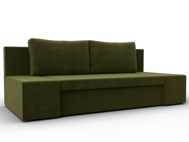 Диван прямой Сан Марко, Микровельвет, Зеленый