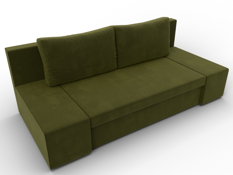 Диван прямой Сан Марко, Микровельвет, Зеленый