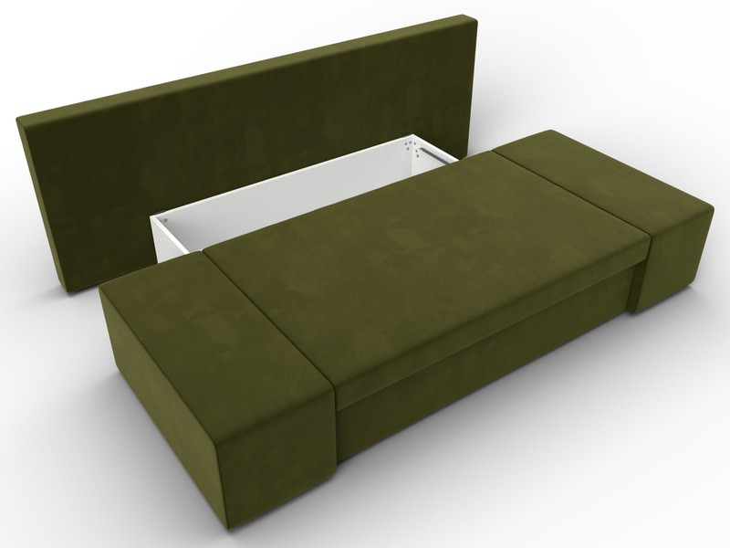 Диван прямой Сан Марко, Микровельвет, Зеленый