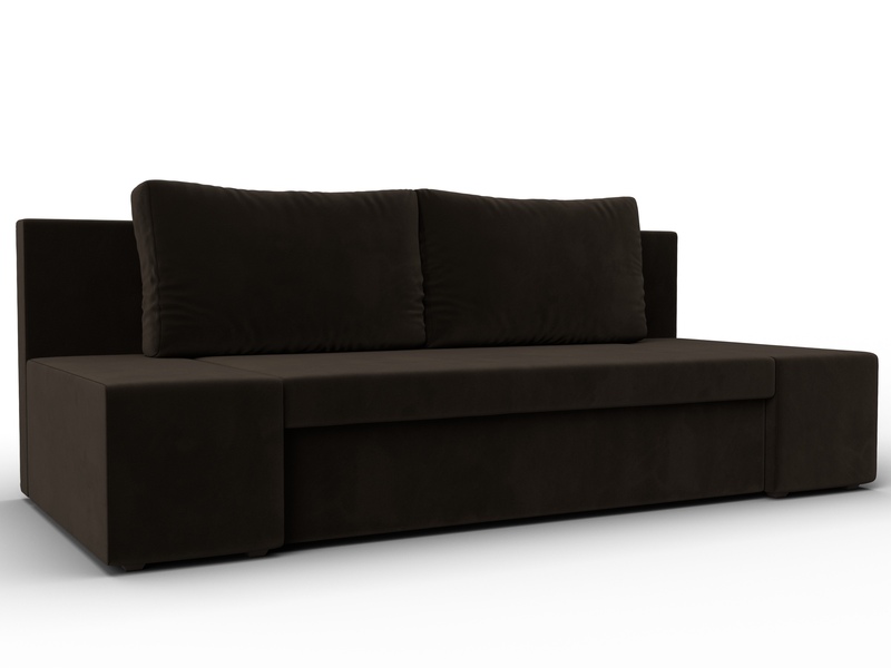 Диван прямой Сан Марко, Микровельвет, Коричневый