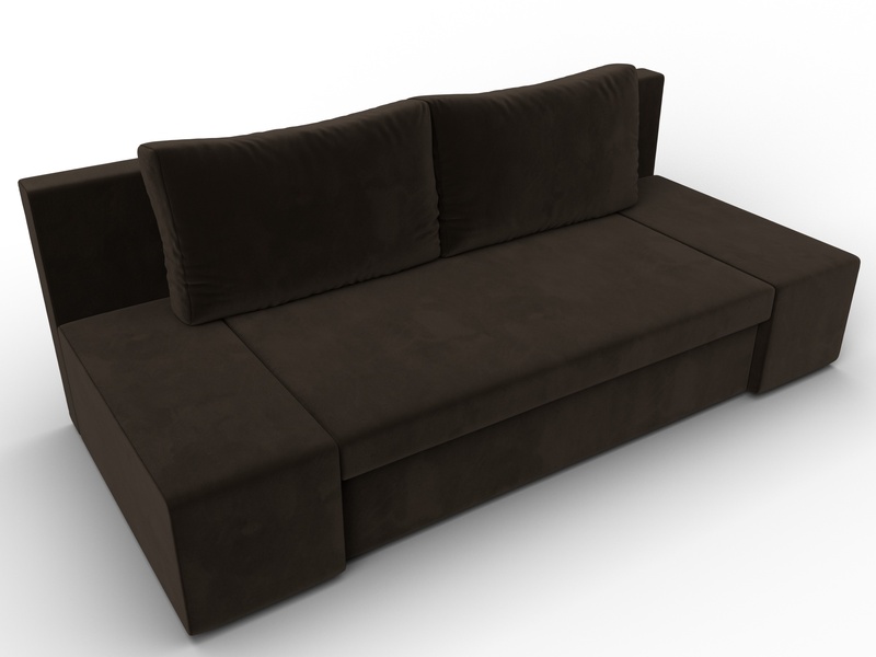 Диван прямой Сан Марко, Микровельвет, Коричневый