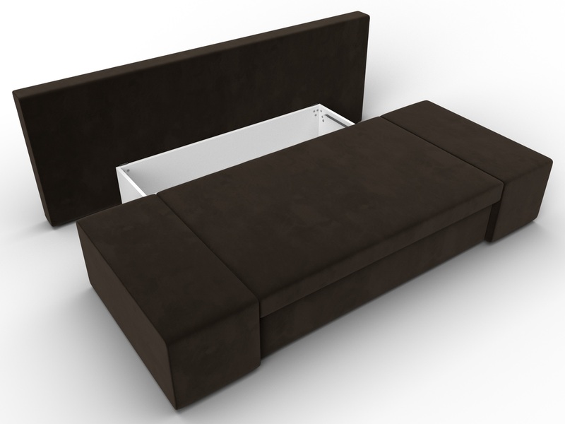 Диван прямой Сан Марко, Микровельвет, Коричневый