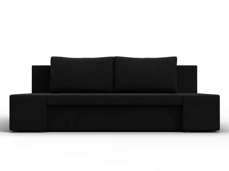 Диван прямой Сан Марко, Микровельвет, Черный