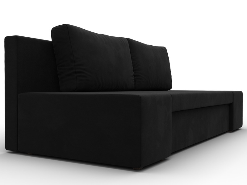 Диван прямой Сан Марко, Микровельвет, Черный