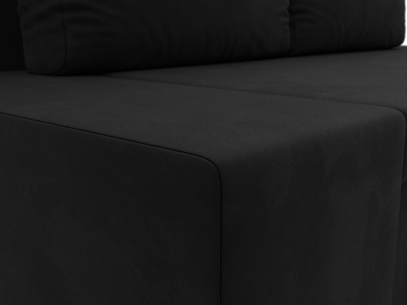 Диван прямой Сан Марко, Микровельвет, Черный