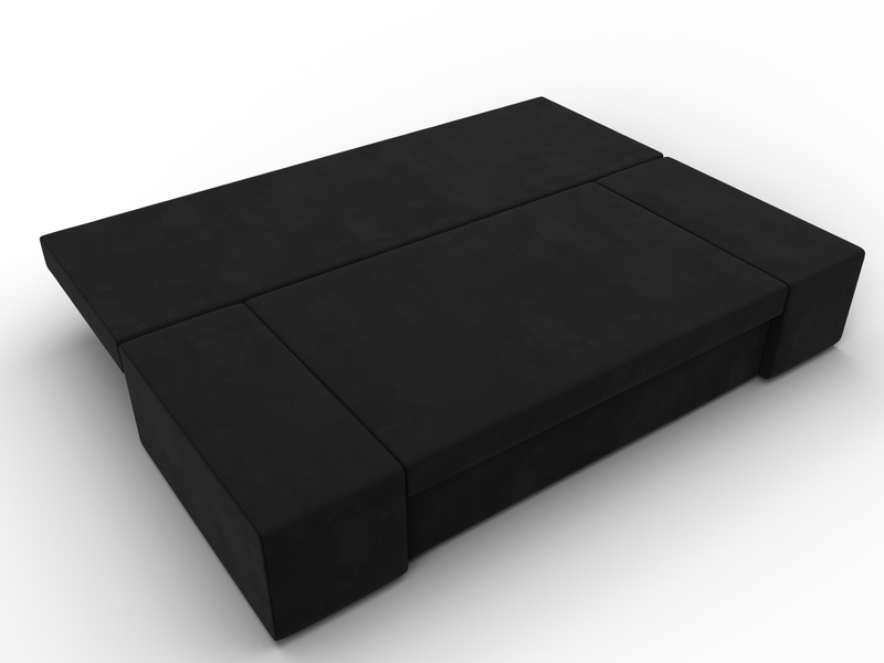 Диван прямой Сан Марко, Микровельвет, Черный