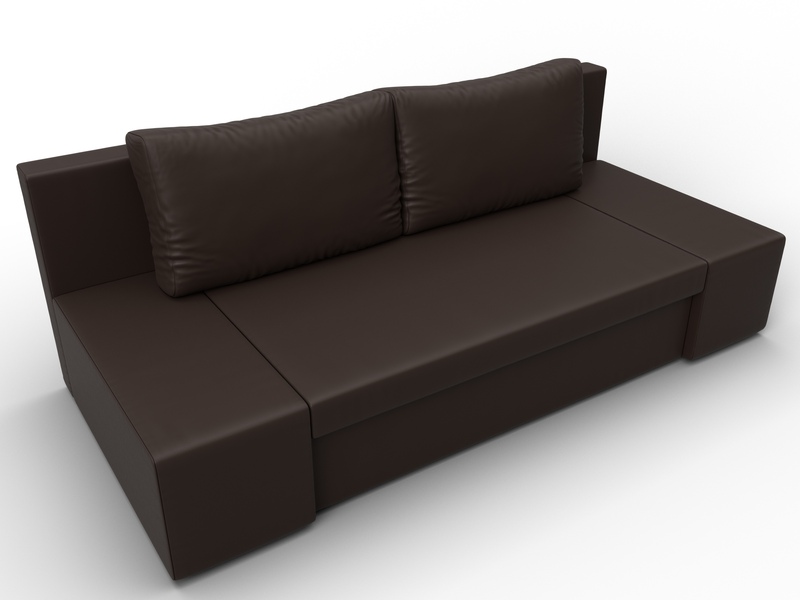 Диван прямой Сан Марко, Экокожа, Коричневый