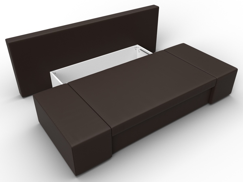 Диван прямой Сан Марко, Экокожа, Коричневый