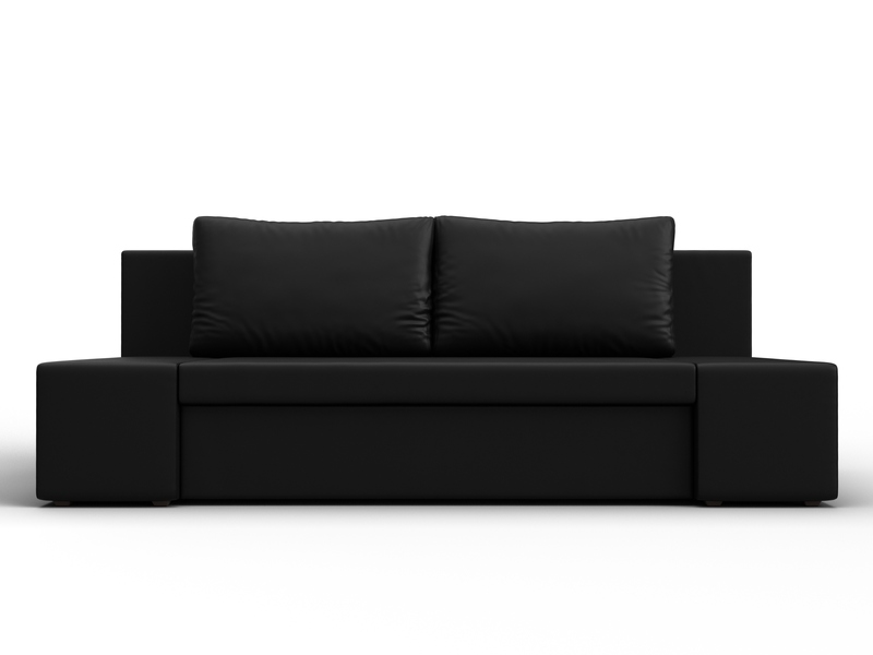 Диван прямой Сан Марко, Экокожа, Черный