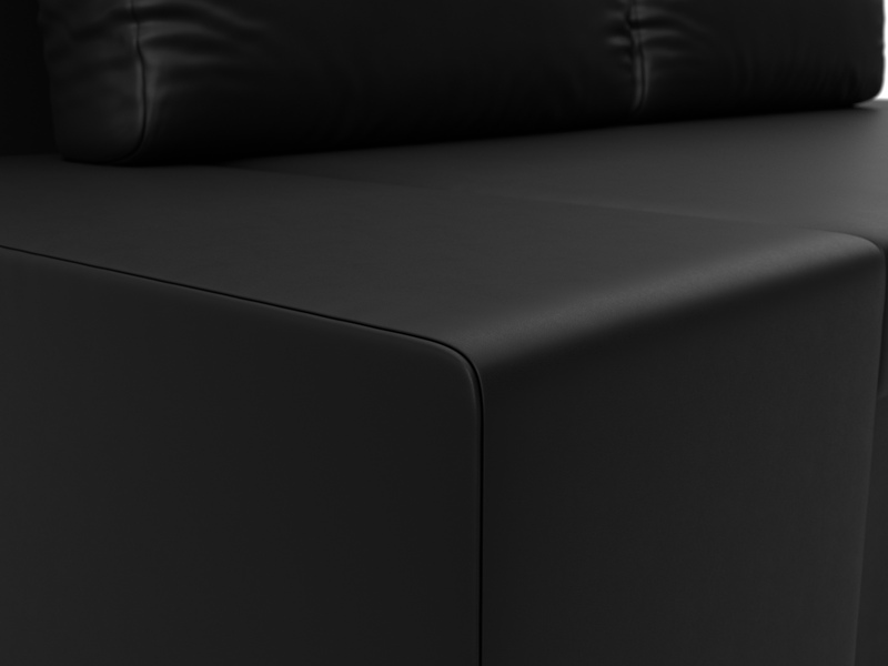 Диван прямой Сан Марко, Экокожа, Черный