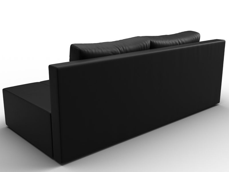 Диван прямой Сан Марко, Экокожа, Черный