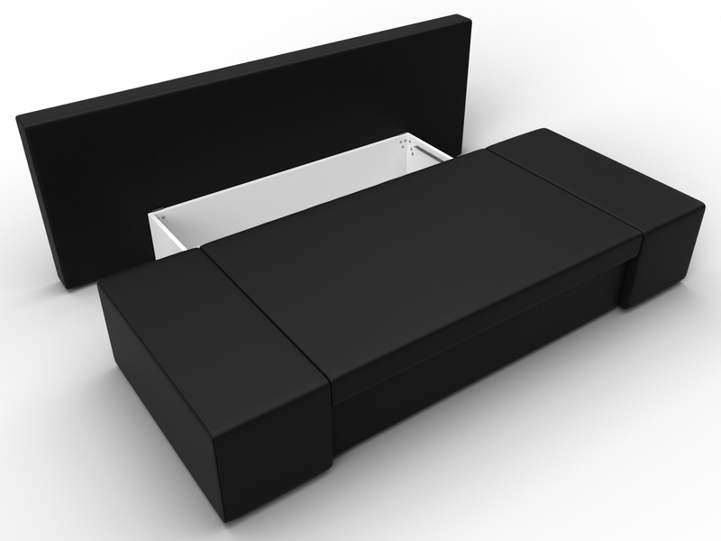 Диван прямой Сан Марко, Экокожа, Черный