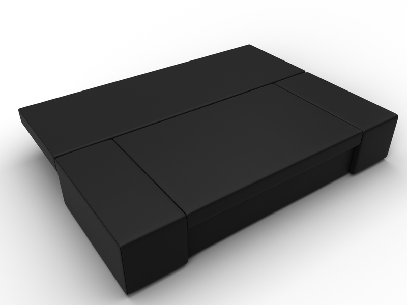 Диван прямой Сан Марко, Экокожа, Черный