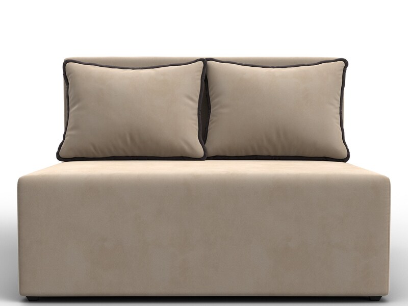 Диван прямой Лагуна, Велюр, Seven 729 бежевый;Seven 727 коричневый