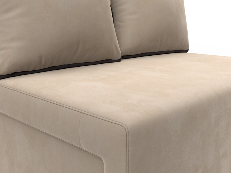 Диван прямой Лагуна, Велюр, Seven 729 бежевый;Seven 727 коричневый