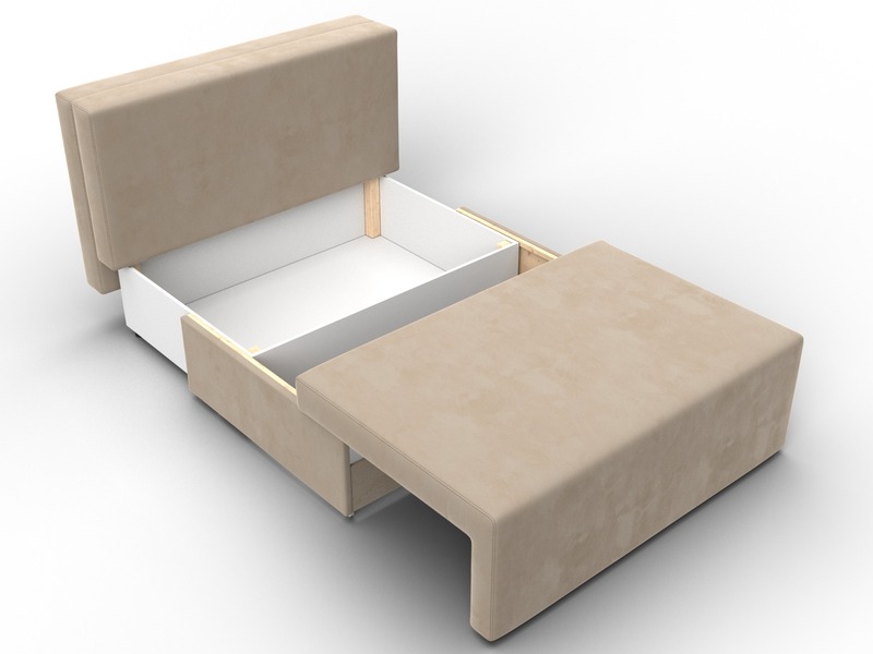 Диван прямой Лагуна, Велюр, Seven 729 бежевый;Seven 727 коричневый