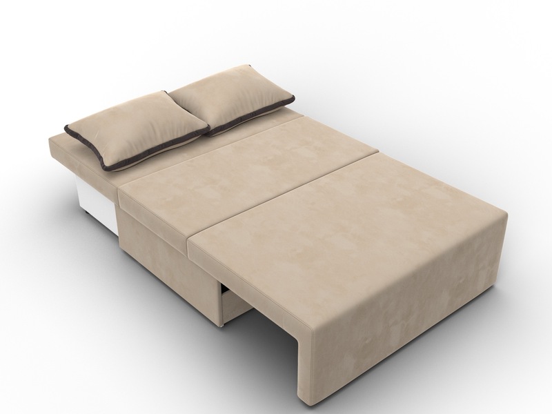 Диван прямой Лагуна, Велюр, Seven 729 бежевый;Seven 727 коричневый