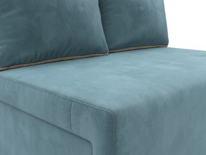 Диван прямой Лагуна, Велюр, Seven 113 бирюзовый;Seven 729 бежевый