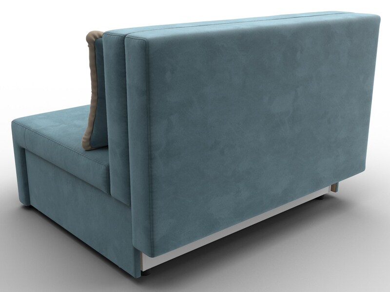 Диван прямой Лагуна, Велюр, Seven 113 бирюзовый;Seven 729 бежевый