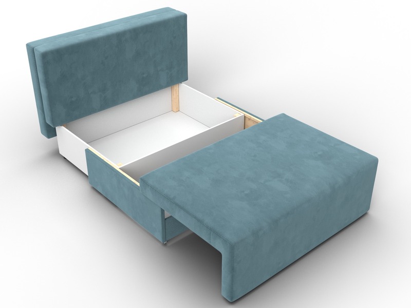 Диван прямой Лагуна, Велюр, Seven 113 бирюзовый;Seven 729 бежевый