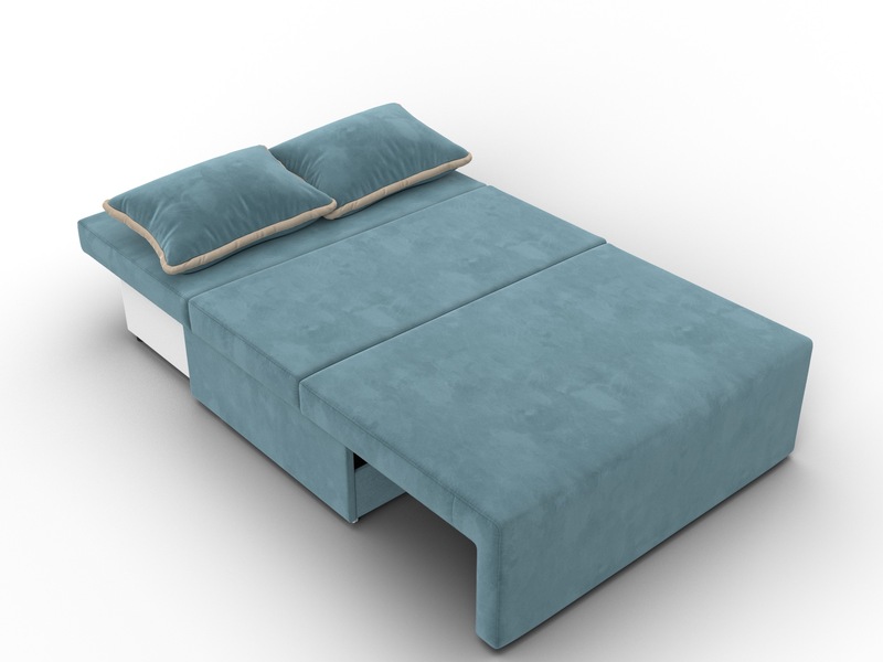 Диван прямой Лагуна, Велюр, Seven 113 бирюзовый;Seven 729 бежевый