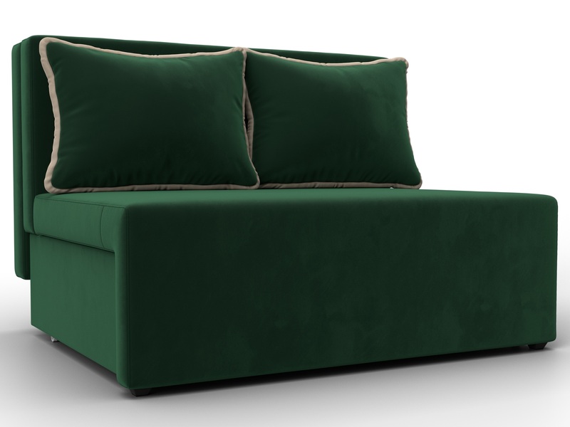 Диван прямой Лагуна, Велюр, Seven 626 зеленый;Seven 729 бежевый
