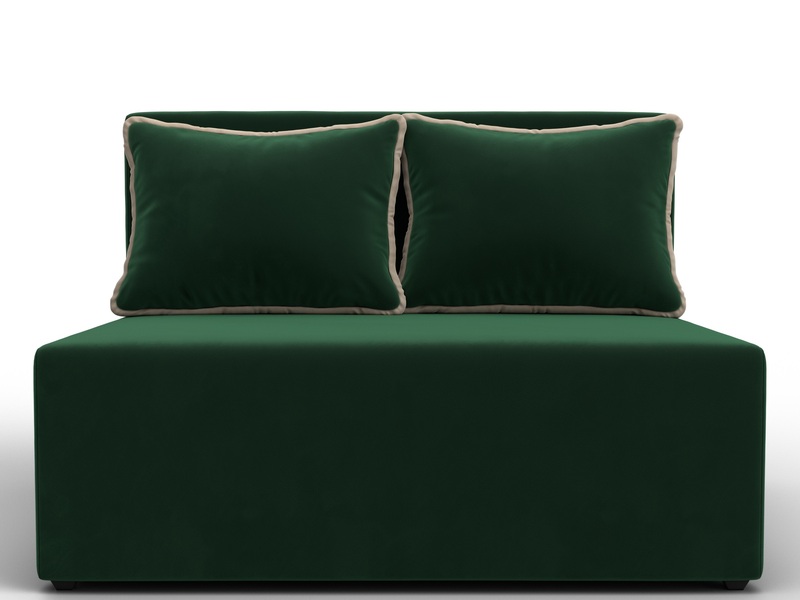 Диван прямой Лагуна, Велюр, Seven 626 зеленый;Seven 729 бежевый