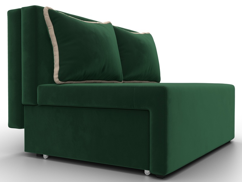Диван прямой Лагуна, Велюр, Seven 626 зеленый;Seven 729 бежевый