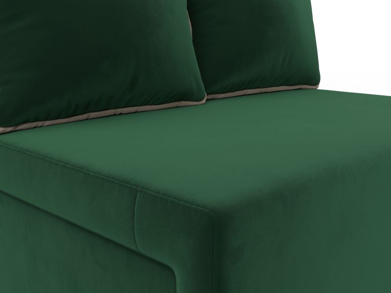 Диван прямой Лагуна, Велюр, Seven 626 зеленый;Seven 729 бежевый