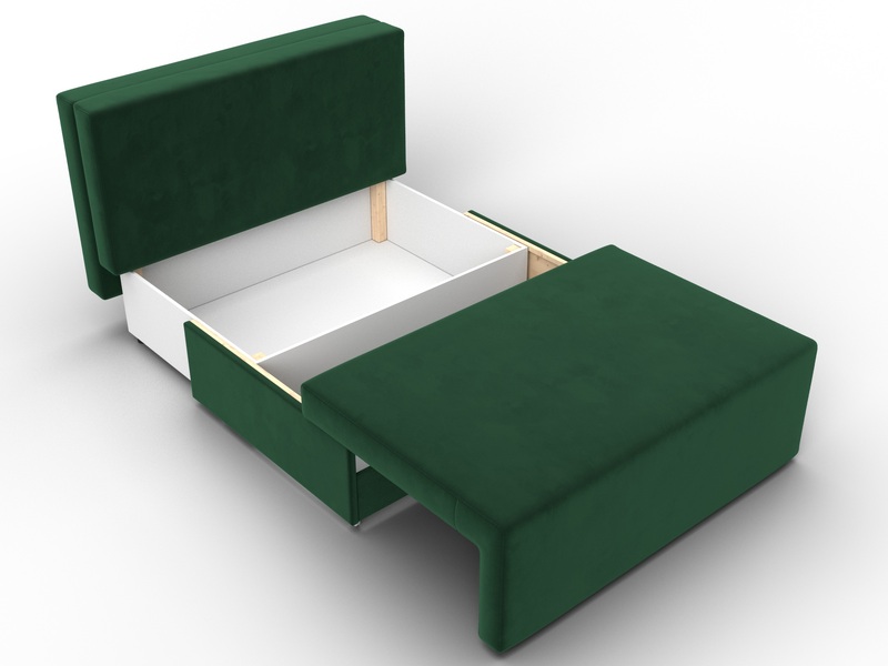 Диван прямой Лагуна, Велюр, Seven 626 зеленый;Seven 729 бежевый