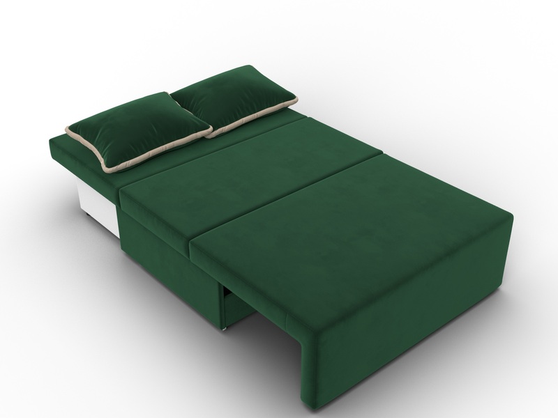 Диван прямой Лагуна, Велюр, Seven 626 зеленый;Seven 729 бежевый
