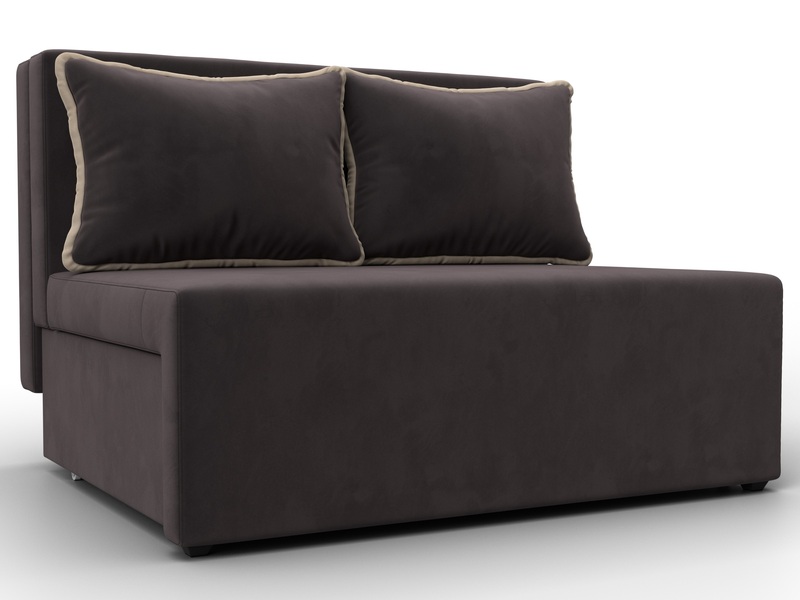 Диван прямой Лагуна, Велюр, Seven 727 коричневый;Seven 729 бежевый