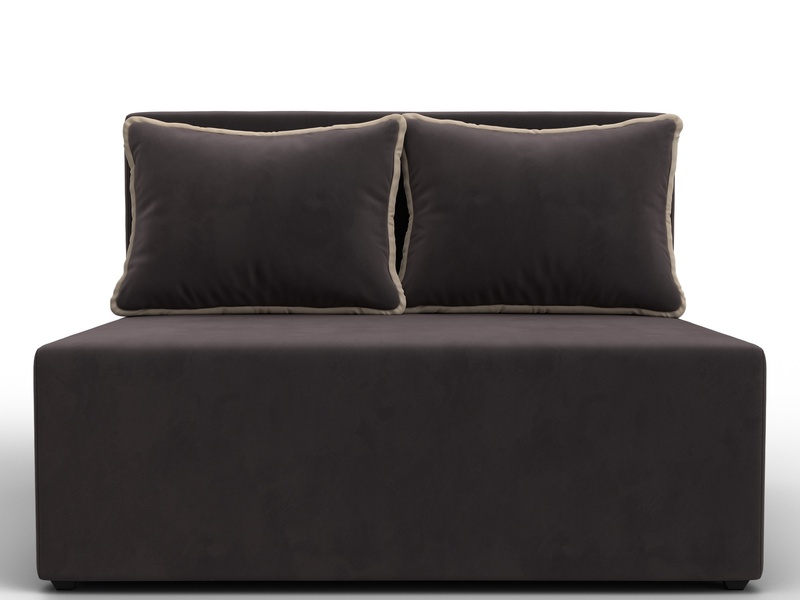 Диван прямой Лагуна, Велюр, Seven 727 коричневый;Seven 729 бежевый