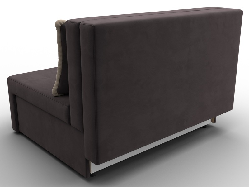 Диван прямой Лагуна, Велюр, Seven 727 коричневый;Seven 729 бежевый